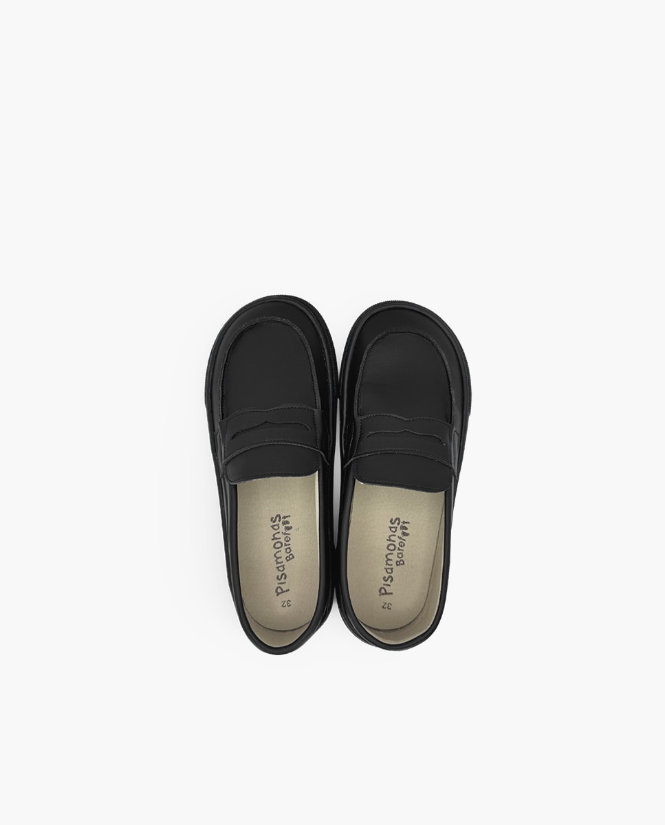 Mocasines de niña colegiales barefoot - Pisamonas - Negro Negro-4