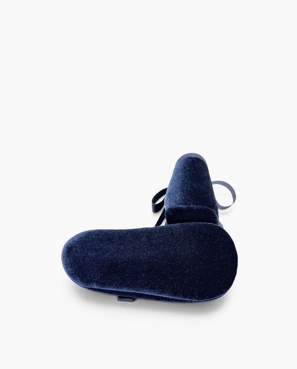 Merceditas de bebé niña merceditas terciopelo lazo faya - Pisamonas - Azul marino Azul marino-2