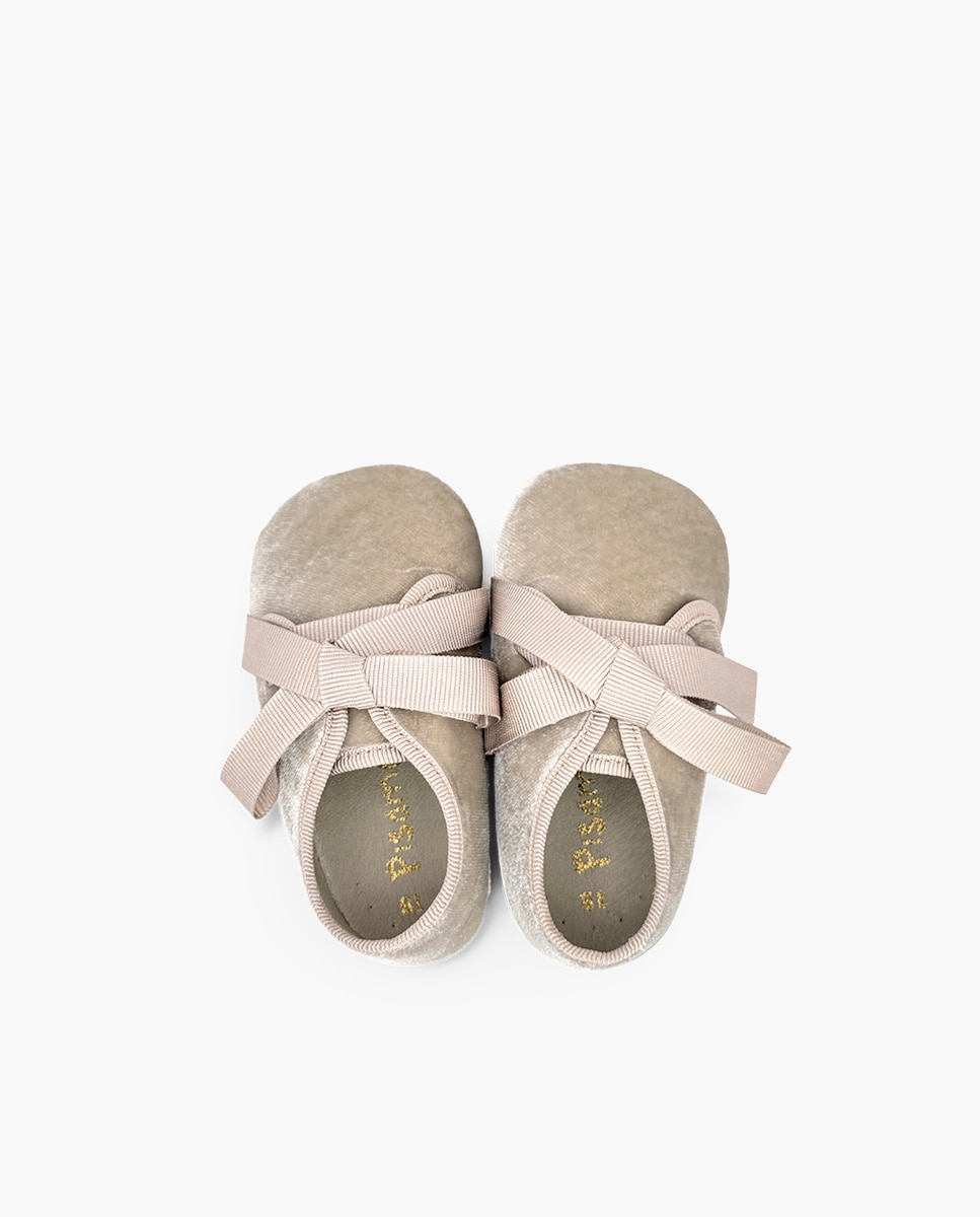 Imagen 4 de Zapatos de cordones y bluchers de bebé niña blucher terciopelo lazo faya - Pisamonas - Oro Oro