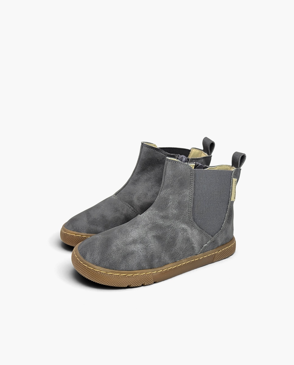 Botas de niña barefoot efecto desgastado - Pisamonas - Gris Gris-3