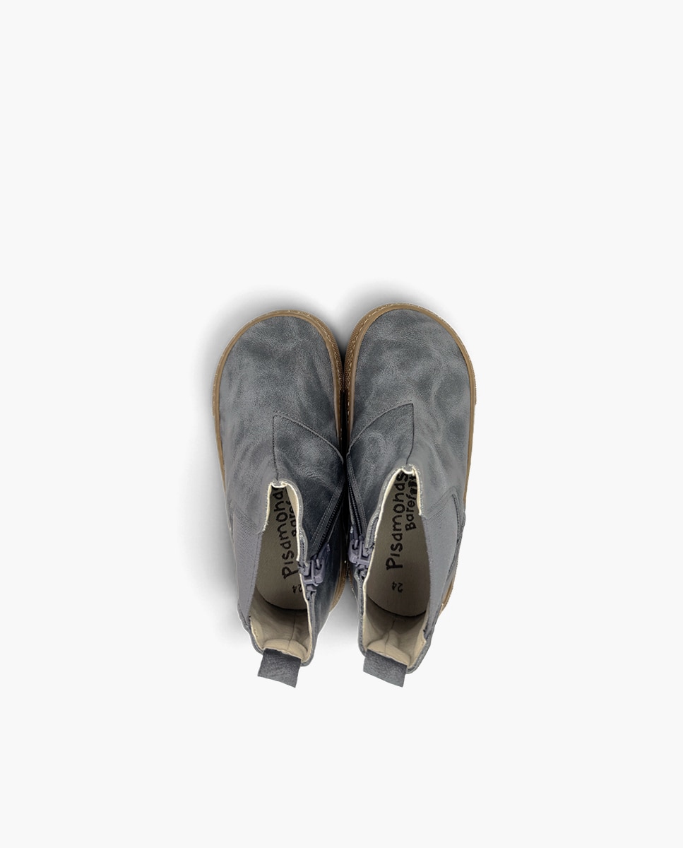 Botas de niña barefoot efecto desgastado - Pisamonas - Gris Gris-4