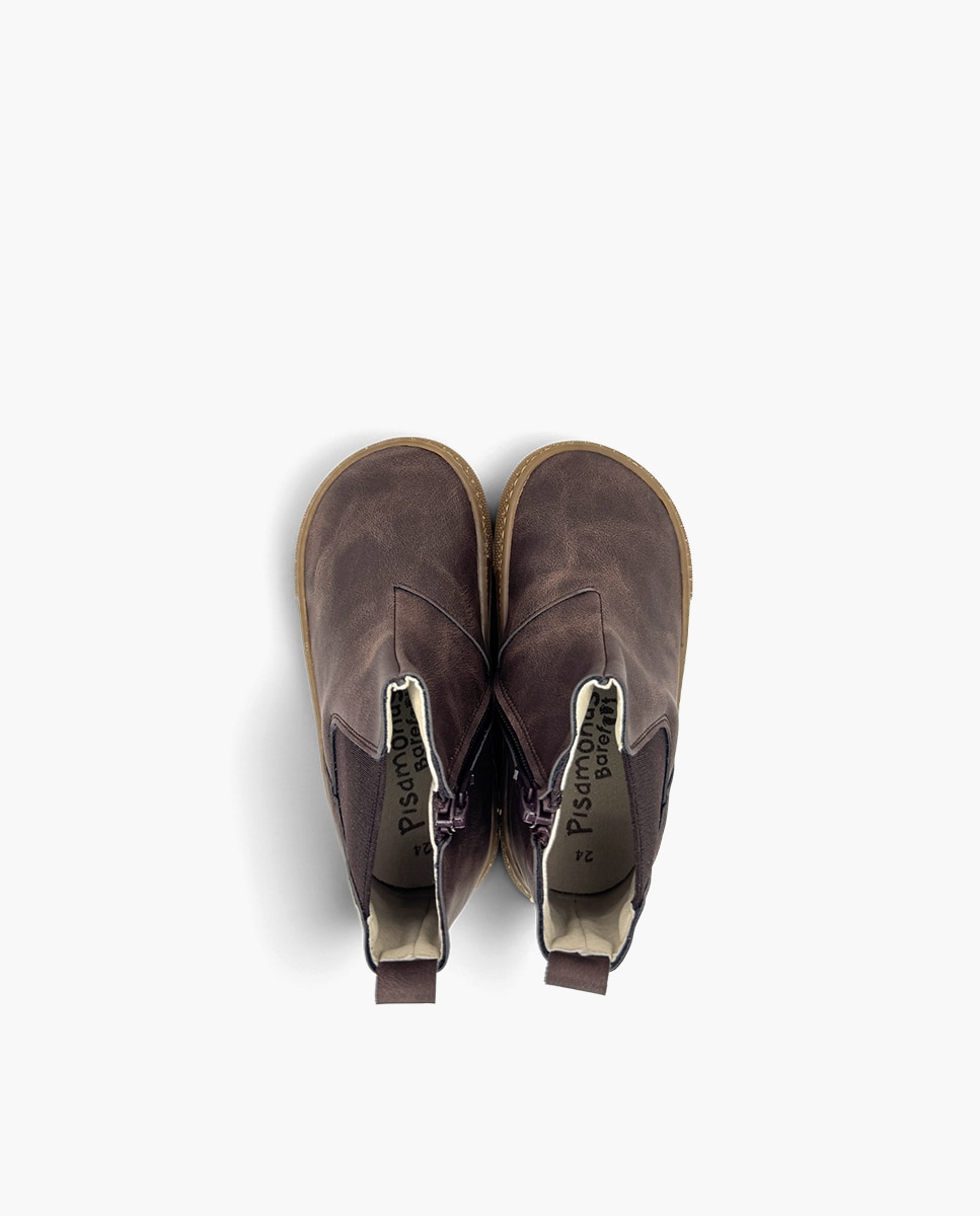 Botas de niña barefoot efecto desgastado - Pisamonas - Marrón Marrón-4