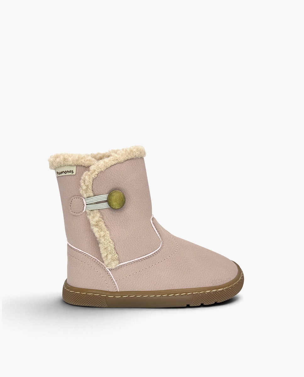 Botas de niña barefoot forro borreguito cierre - Pisamonas - Rosa Rosa-1