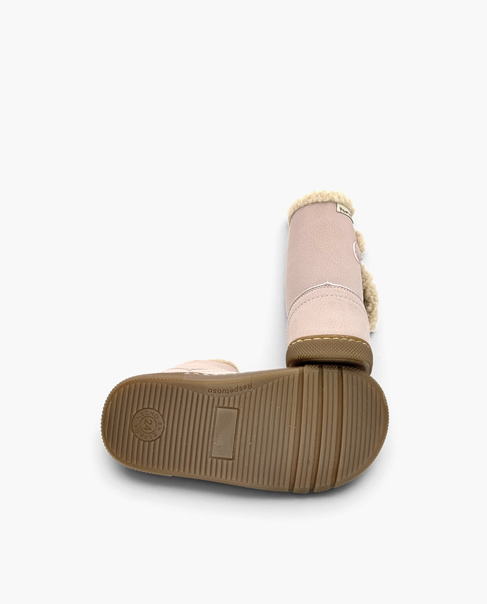 Botas de niña barefoot forro borreguito cierre - Pisamonas - Rosa Rosa-2