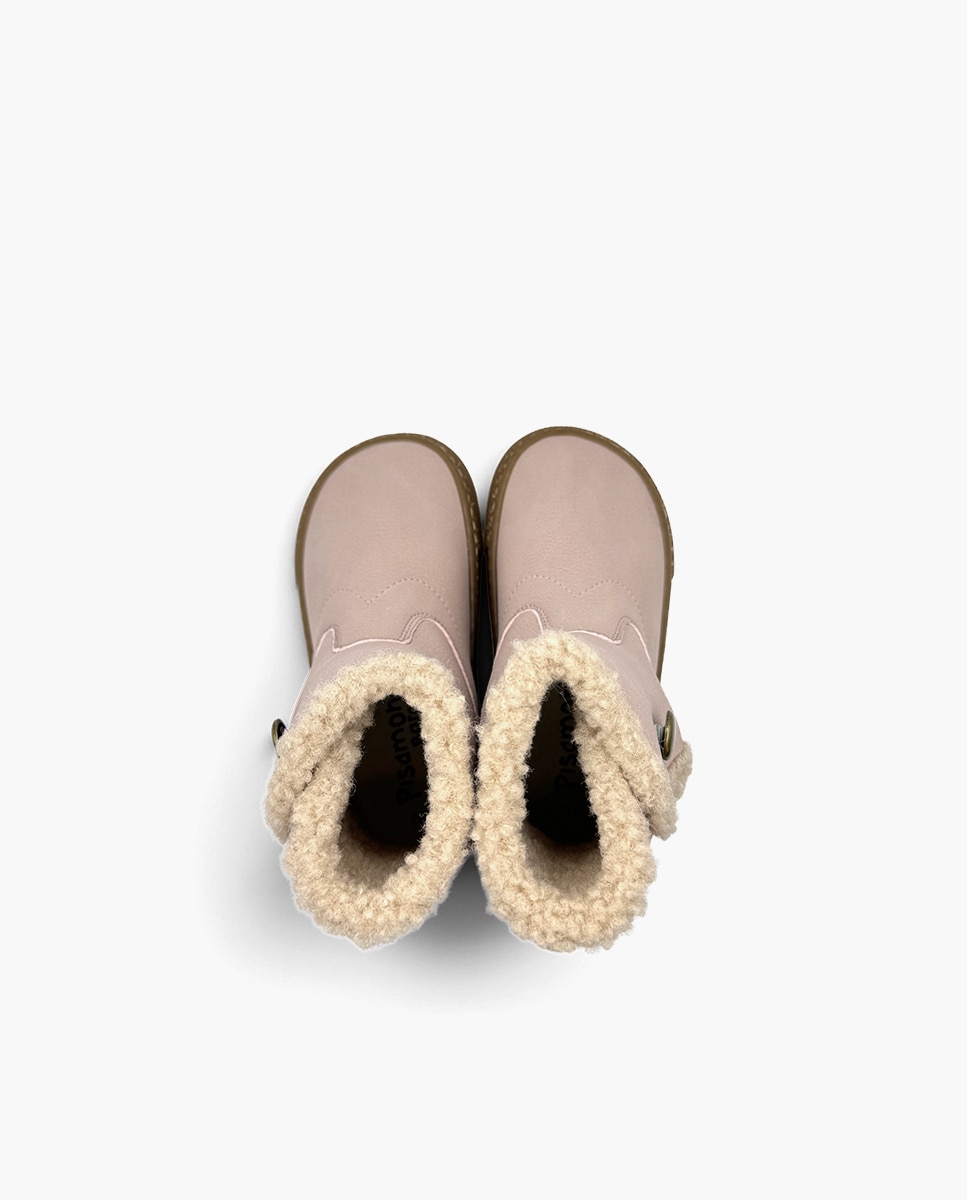 Botas de niña barefoot forro borreguito cierre - Pisamonas - Rosa Rosa-4