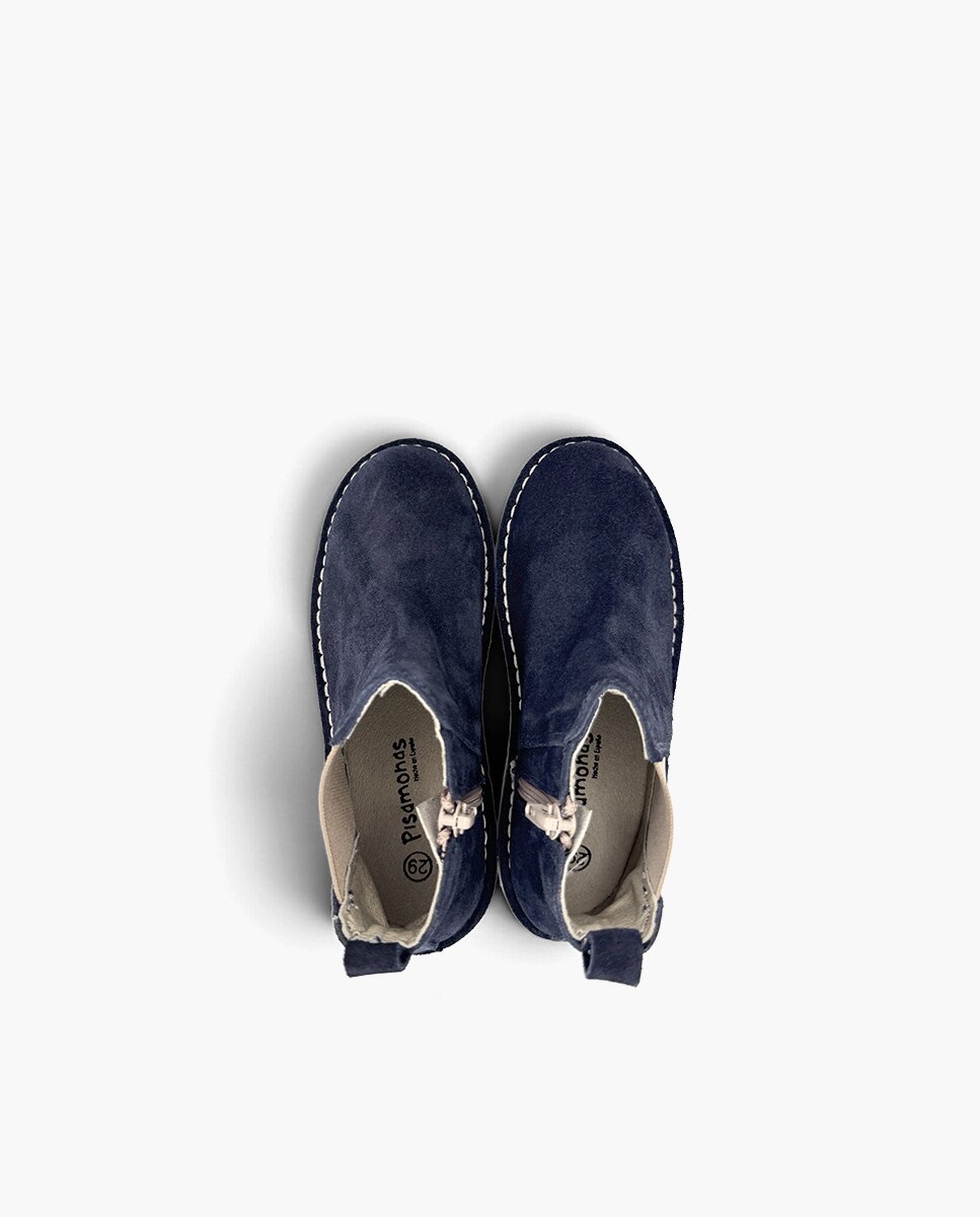 Botas de niña serraje chelsea elástico y - Pisamonas - Azul marino Azul marino-4