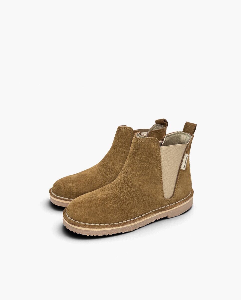 Botas de niña serraje chelsea elástico y - Pisamonas - Camel Camel-3