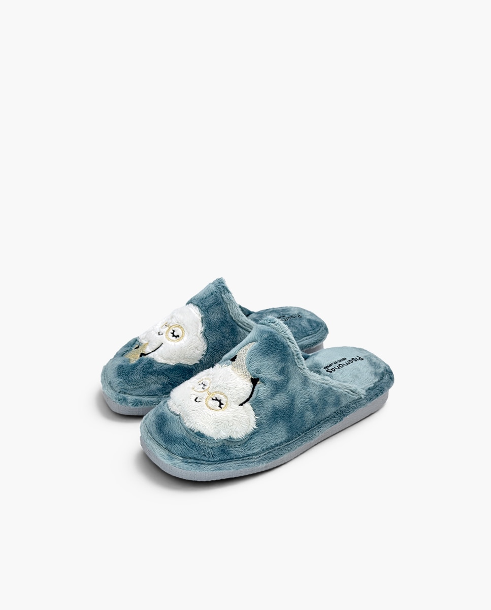 Imagen 3 de Zapatillas de casa cerradas de niña casa pelito luna tallas - Pisamonas - Azul Azul