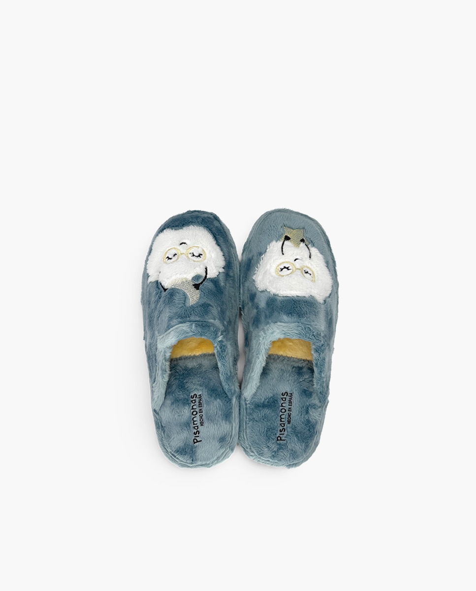 Imagen 4 de Zapatillas de casa cerradas de niña casa pelito luna tallas - Pisamonas - Azul Azul