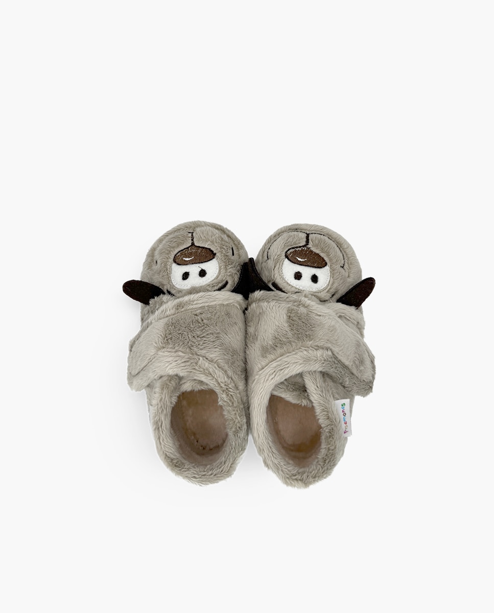 Zapatillas de casa cerradas de niña casa animales pelito - Pisamonas - Topo Topo-4