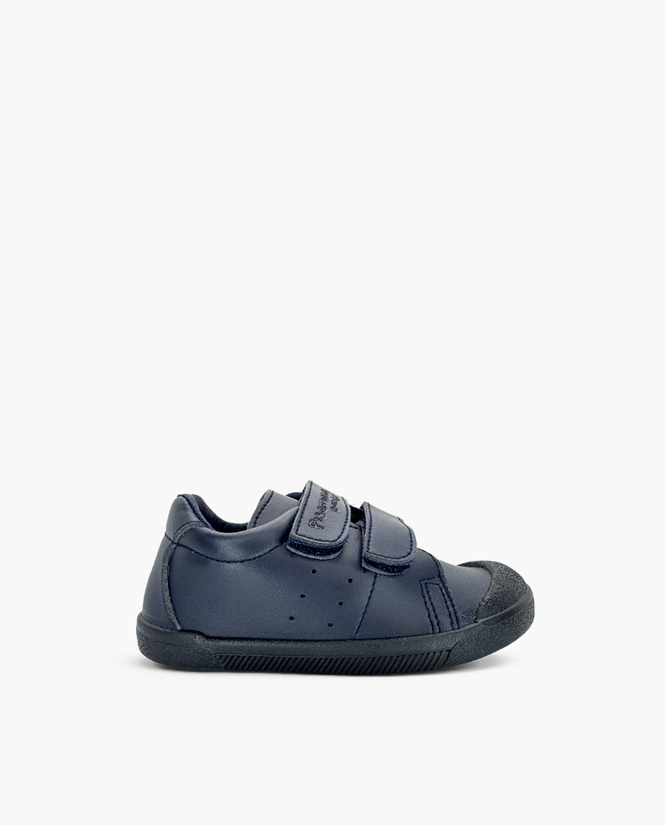 Zapatillas de lona de niña blanditas barefoot colegio efecto - Pisamonas - Azul marino Azul marino-1