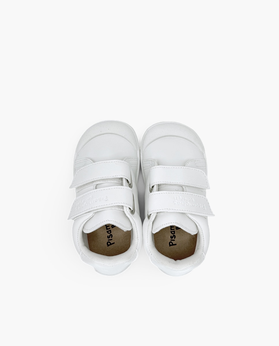 Zapatillas de lona de niña blanditas barefoot colegio efecto - Pisamonas - Blanco Blanco-4