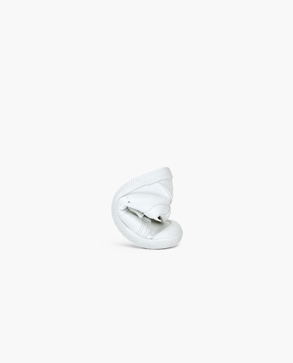 Zapatillas de lona de niña blanditas barefoot colegio efecto - Pisamonas - Blanco Blanco-5