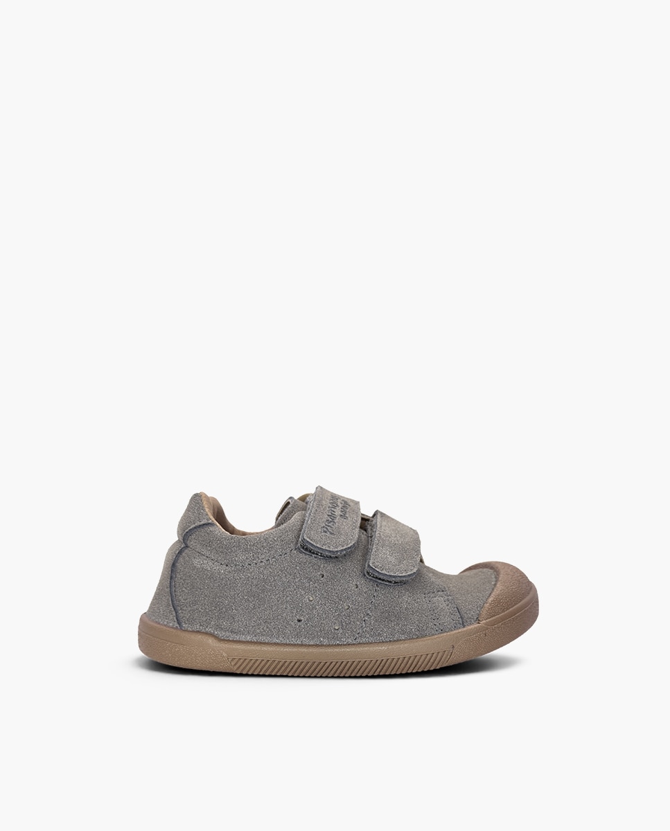 Zapatillas de lona de niña blanditas barefoot serratex - Pisamonas - Gris Gris-1