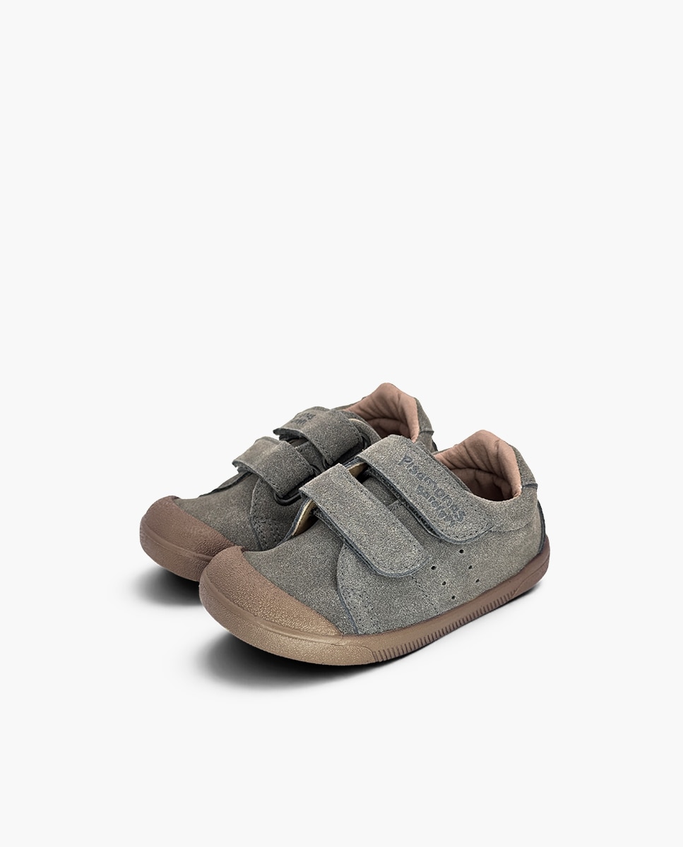 Zapatillas de lona de niña blanditas barefoot serratex - Pisamonas - Gris Gris-3
