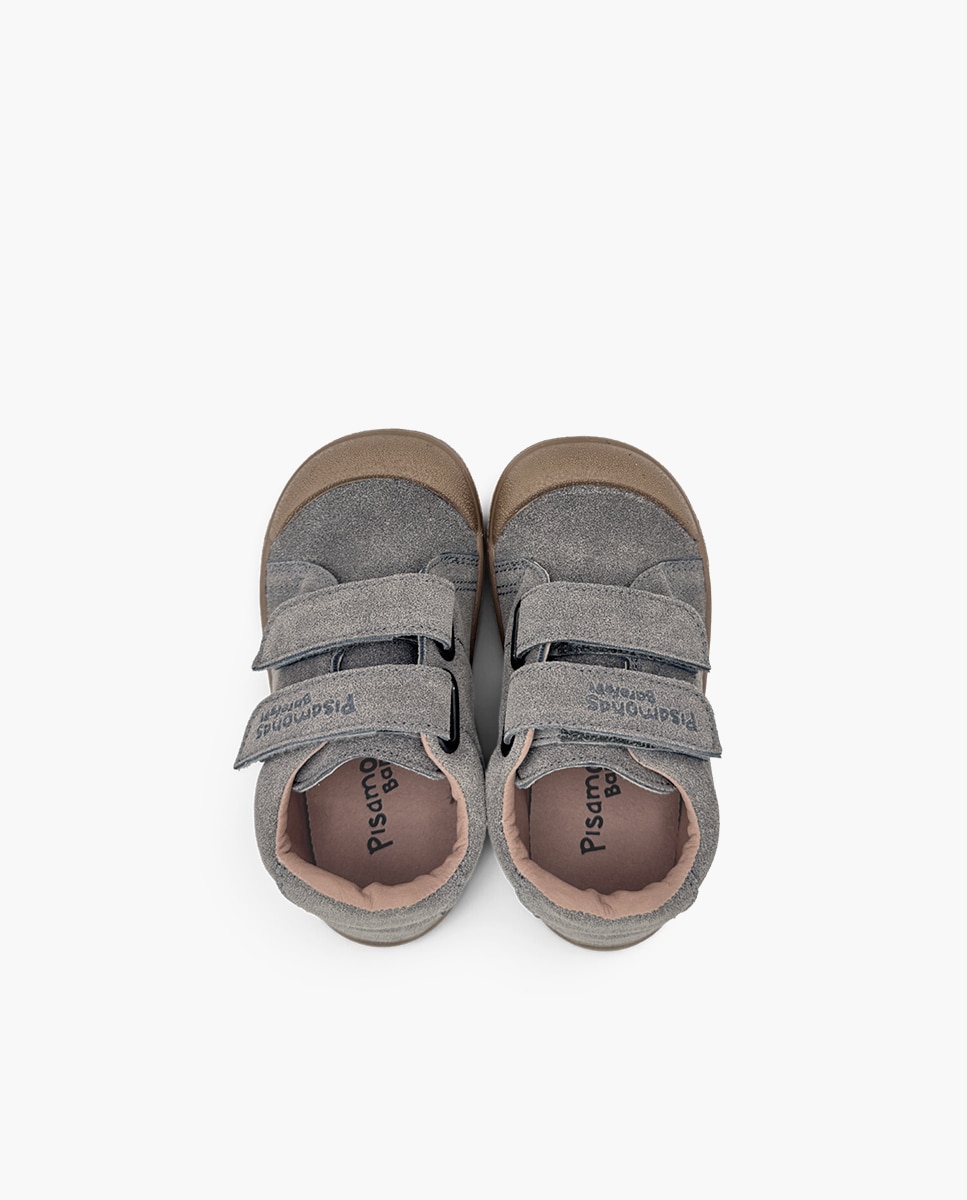 Zapatillas de lona de niña blanditas barefoot serratex - Pisamonas - Gris Gris-4