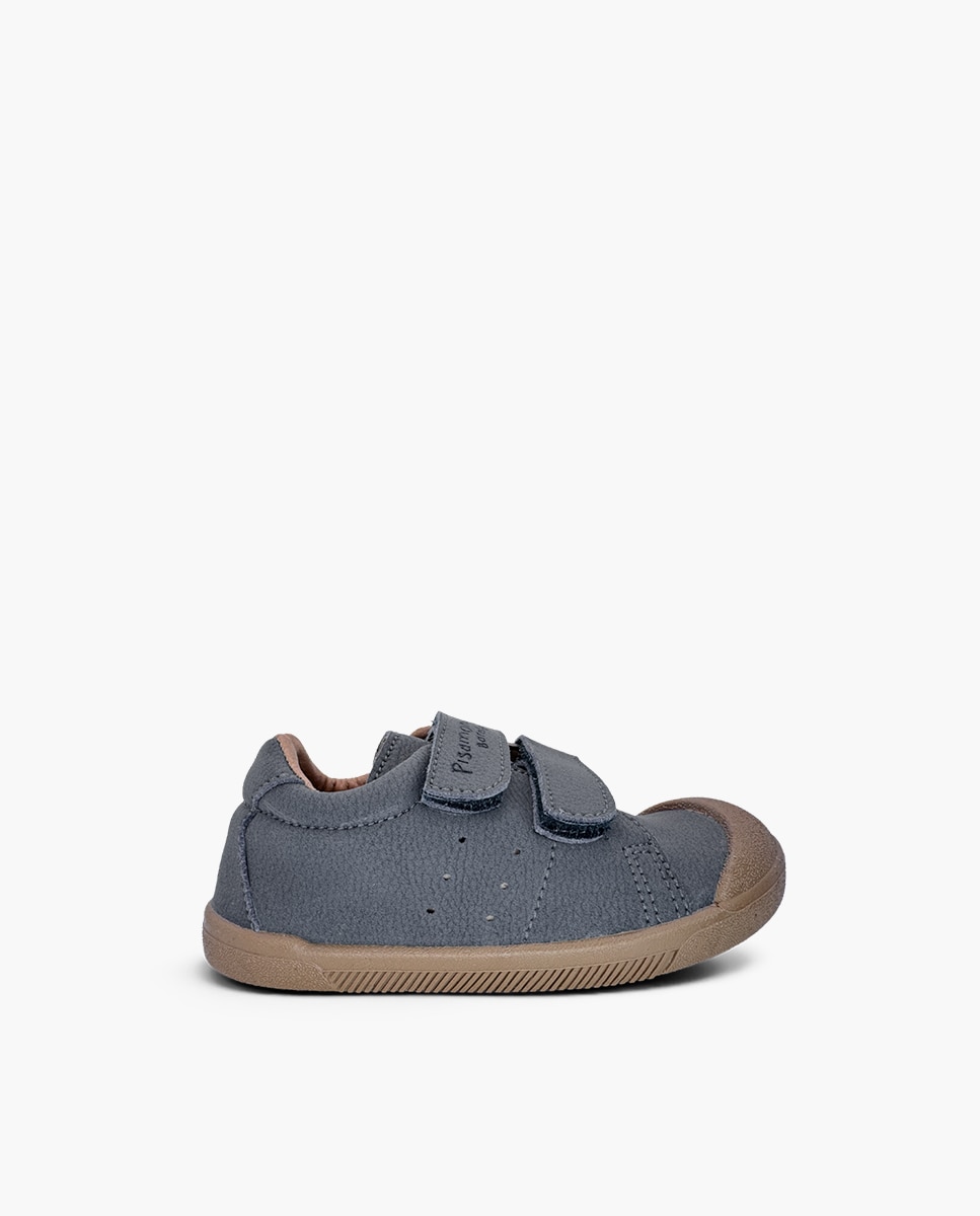 Zapatillas de lona de niña blanditas barefoot efecto nobuck - Pisamonas - Azul Azul-1