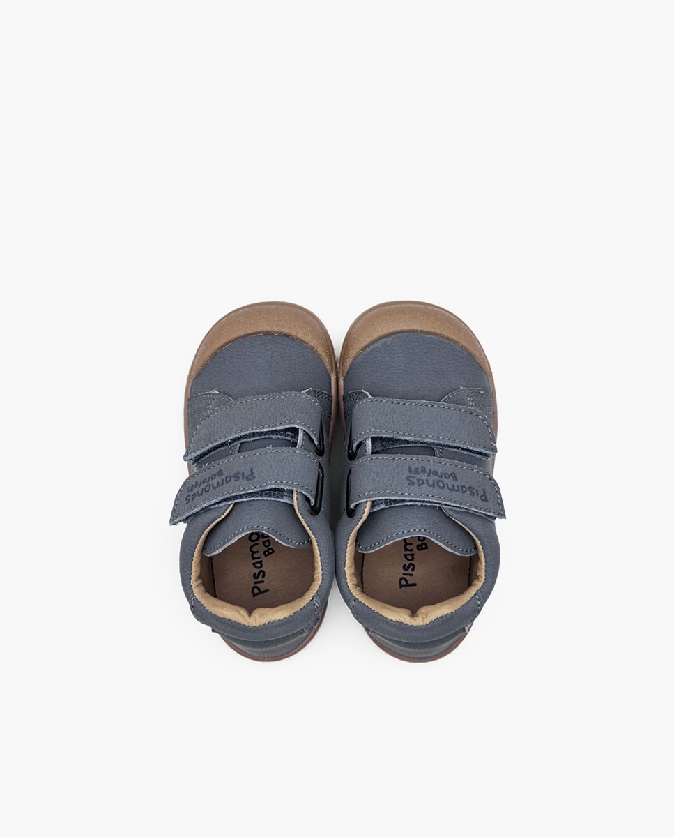 Zapatillas de lona de niña blanditas barefoot efecto nobuck - Pisamonas - Azul Azul-4