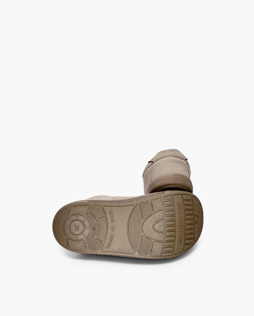 Zapatillas de lona de niña blanditas barefoot efecto nobuck - Pisamonas - Beige Beige-2