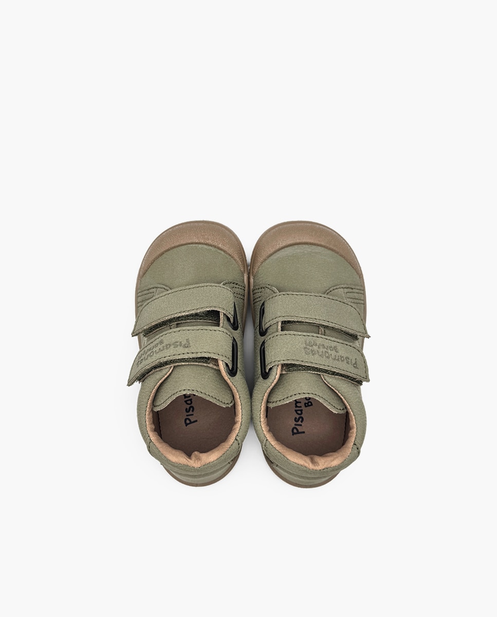 Zapatillas de lona de niña blanditas barefoot efecto nobuck - Pisamonas - Verde Verde-4