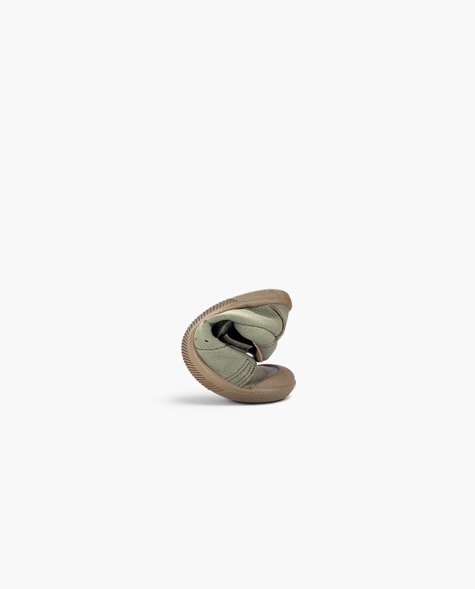 Zapatillas de lona de niña blanditas barefoot efecto nobuck - Pisamonas - Verde Verde-5