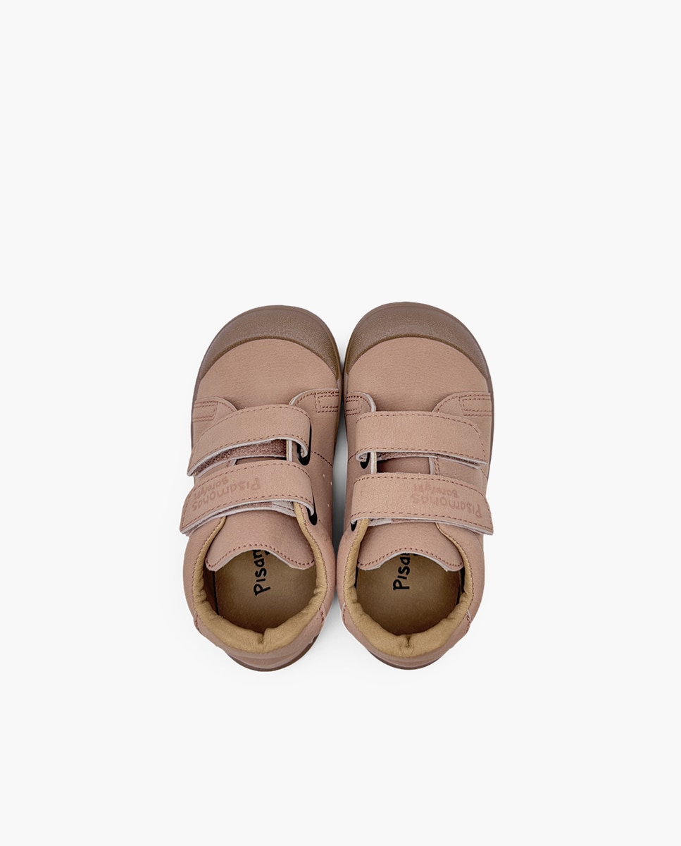 Zapatillas de lona de niña blanditas barefoot efecto nobuck - Pisamonas - Rosa Rosa-4