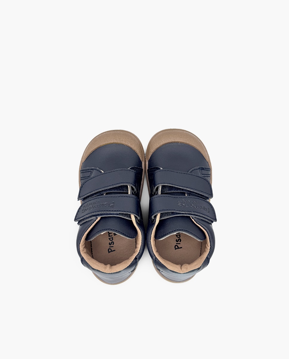 Zapatillas de lona de niña barefoot efecto piel suela - Pisamonas - Azul marino Azul marino-4