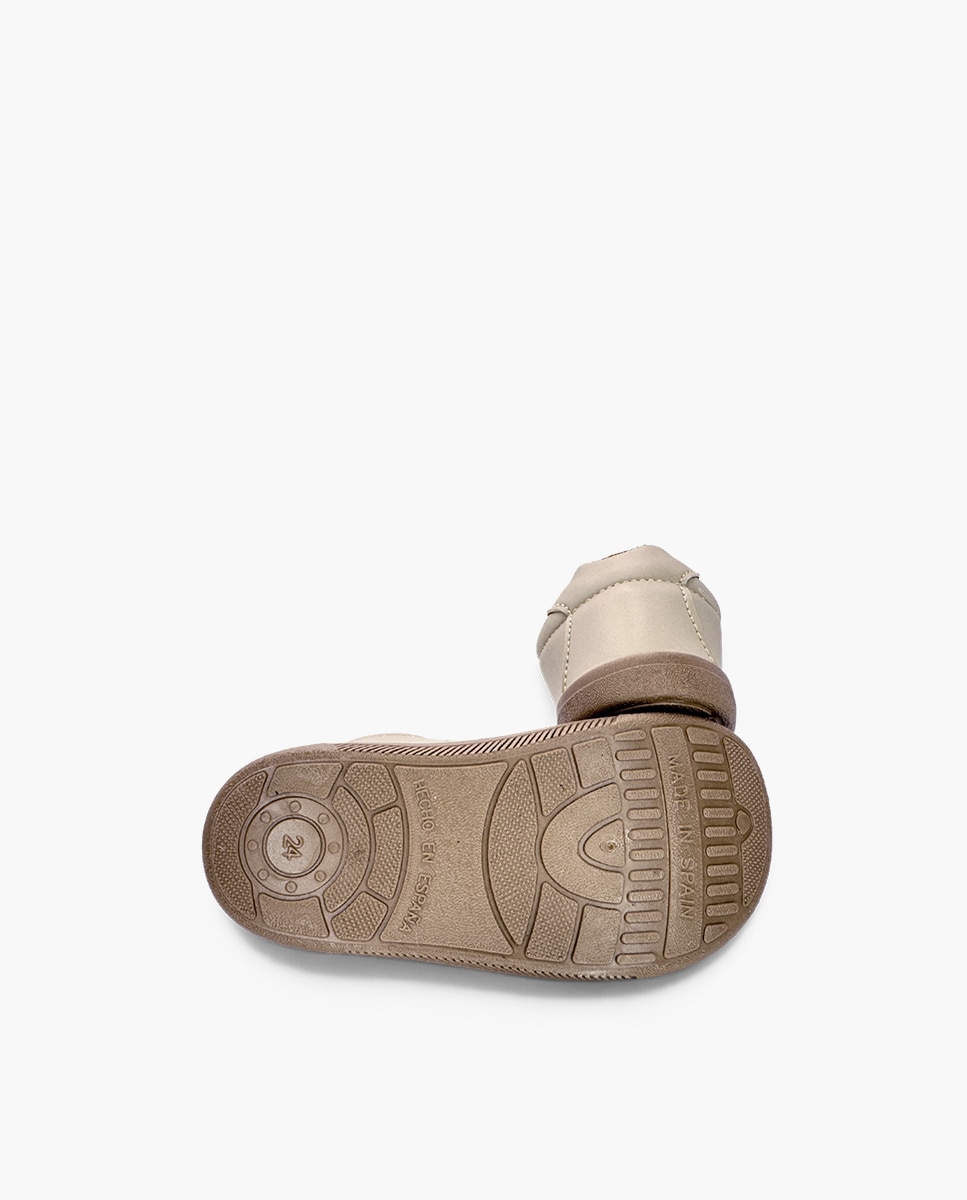 Zapatillas de lona de niña barefoot efecto piel suela - Pisamonas - Beige Beige-2