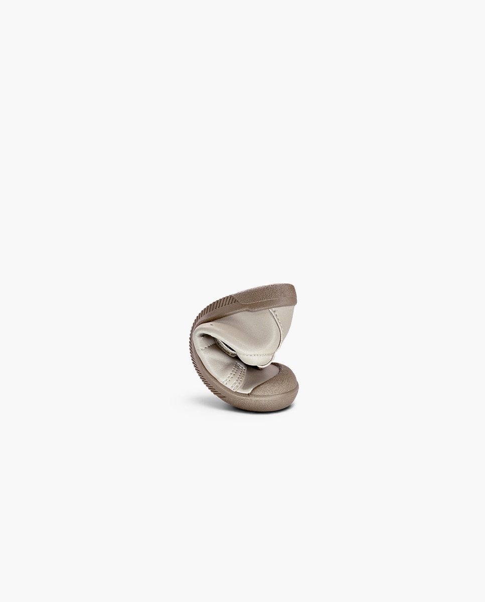 Zapatillas de lona de niña barefoot efecto piel suela - Pisamonas - Beige Beige-5