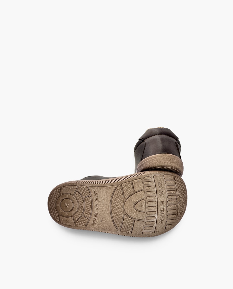 Zapatillas de lona de niña barefoot efecto piel suela - Pisamonas - Marrón Marrón-2