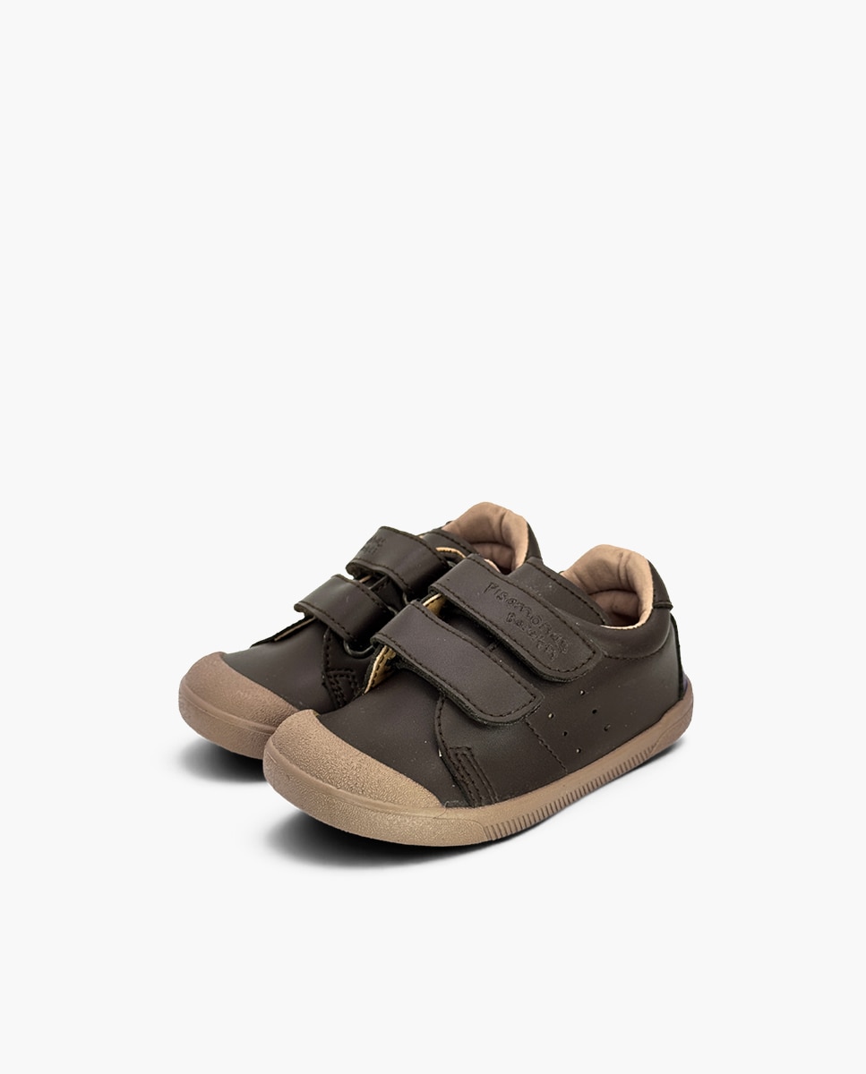 Zapatillas de lona de niña barefoot efecto piel suela - Pisamonas - Marrón Marrón-3