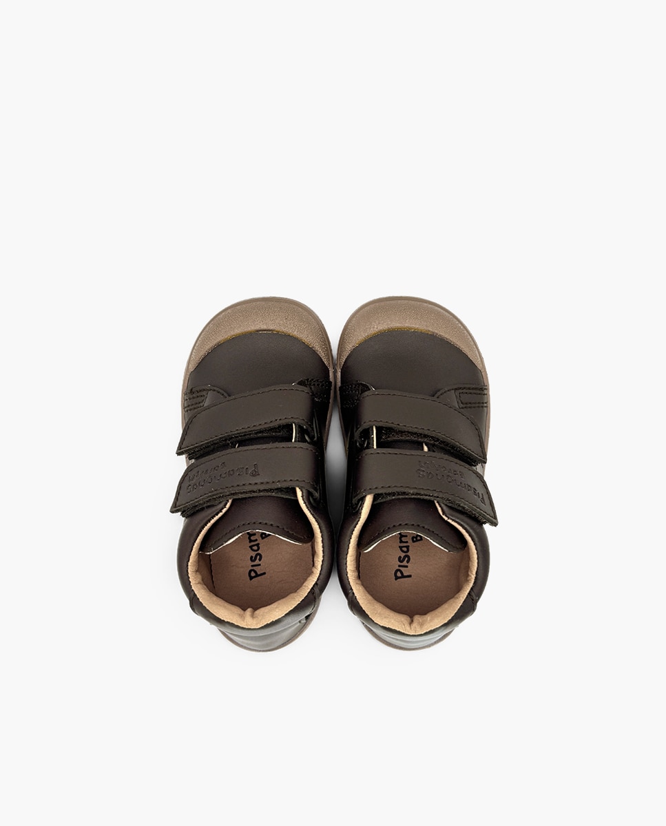 Zapatillas de lona de niña barefoot efecto piel suela - Pisamonas - Marrón Marrón-4
