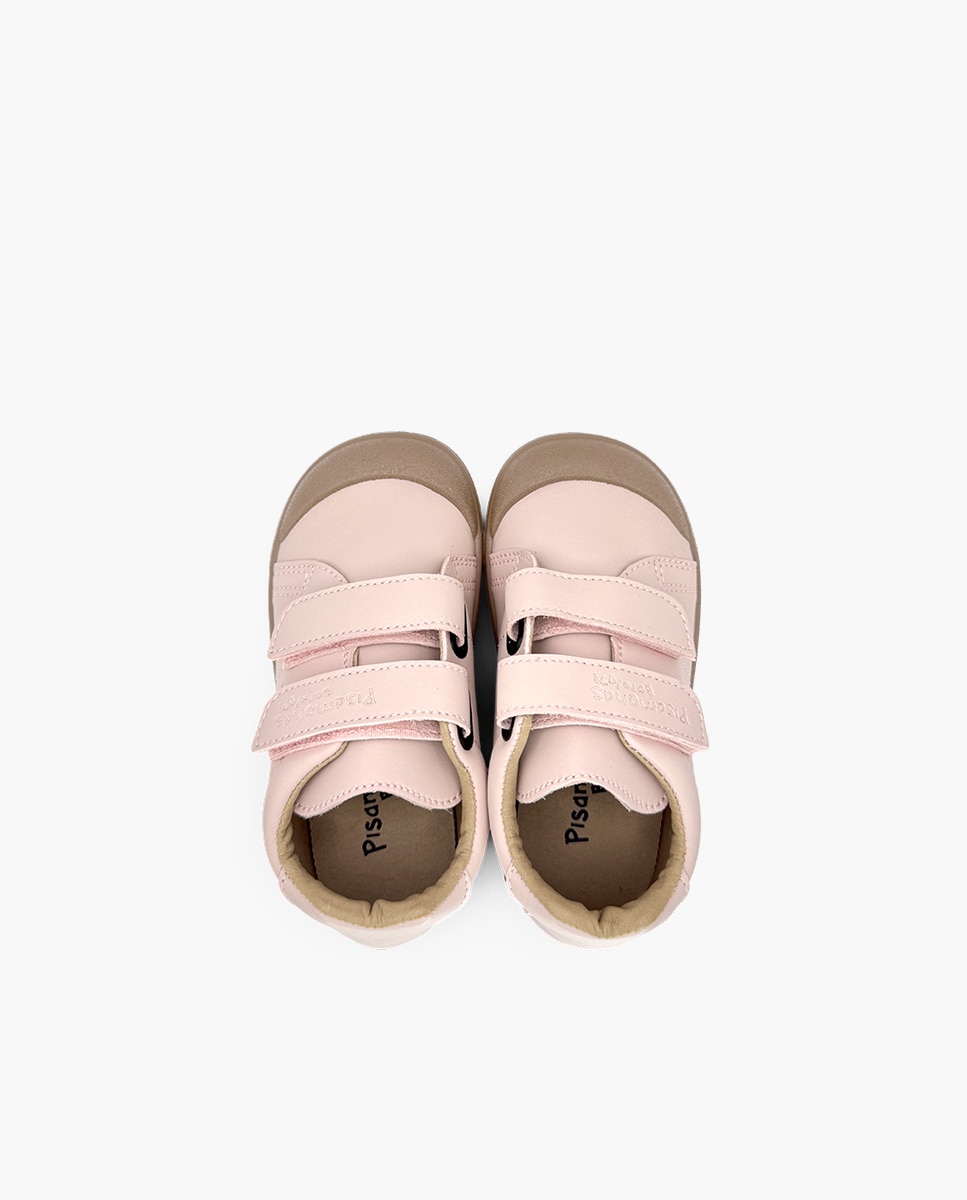Zapatillas de lona de niña barefoot efecto piel suela - Pisamonas - Rosa Rosa-4