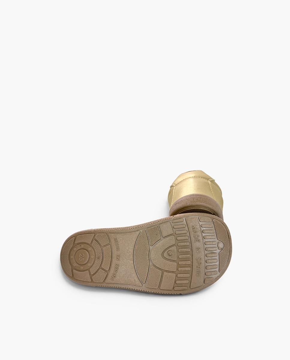 Zapatillas de lona de niña barefoot efecto piel metalizadas - Pisamonas - Oro Oro-2