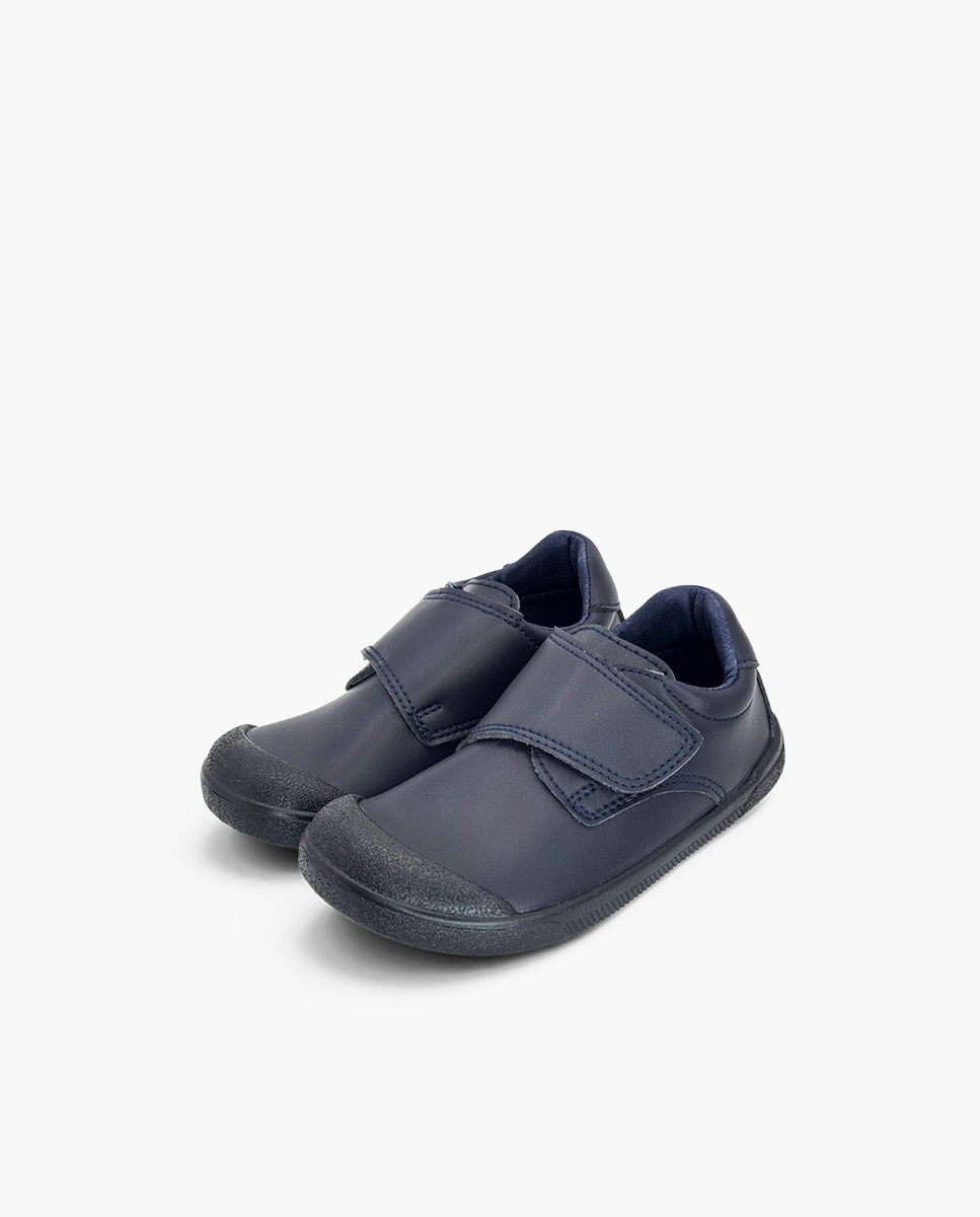 Zapatillas de lona de niño barefoot colegiales puntera goma - Pisamonas - Azul marino Azul marino-3