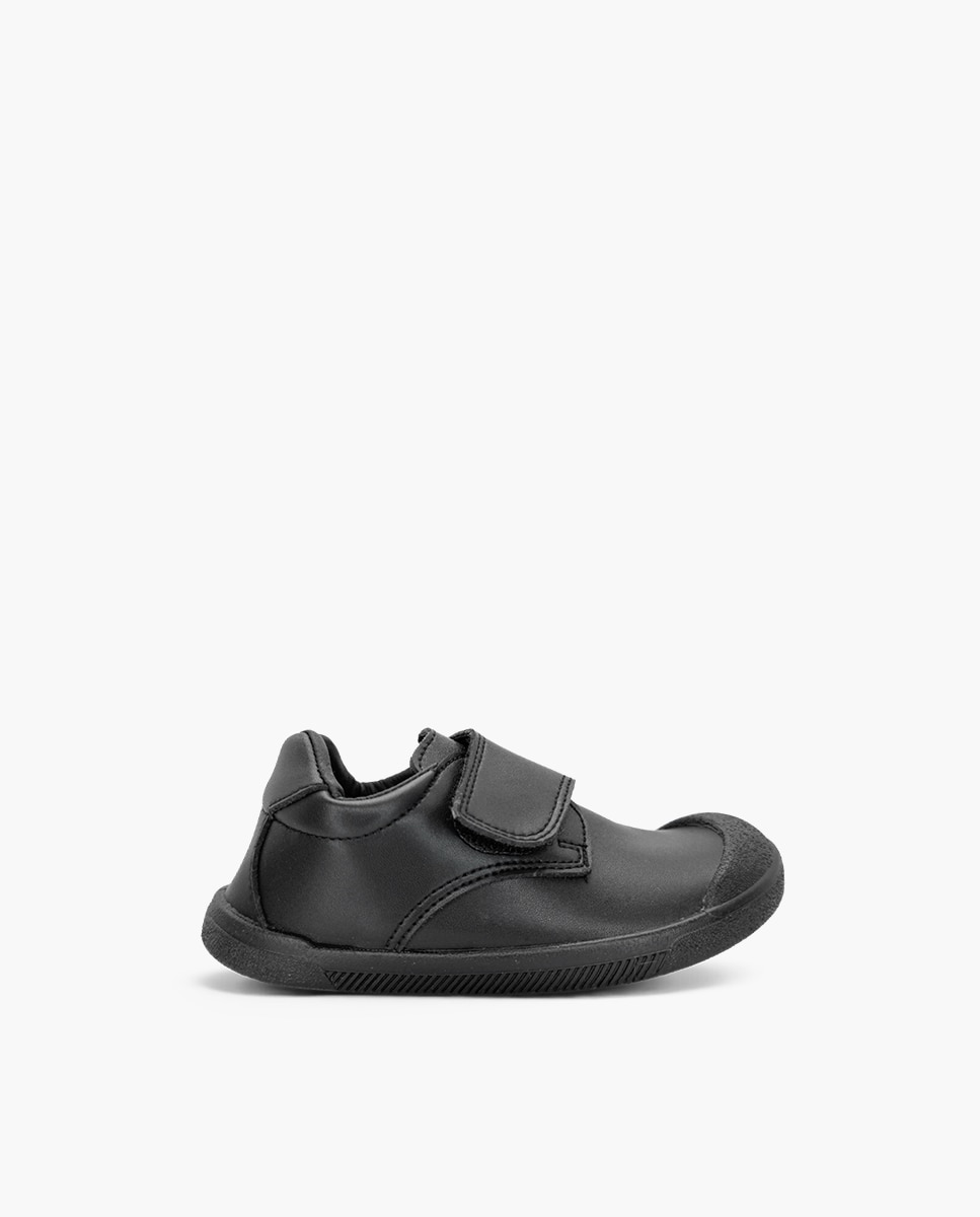 Zapatillas de lona de niño barefoot colegiales puntera goma - Pisamonas - Negro Negro-1