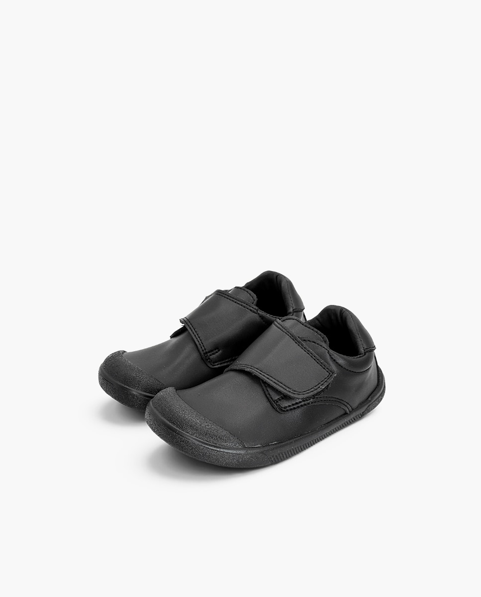 Zapatillas de lona de niño barefoot colegiales puntera goma - Pisamonas - Negro Negro-3