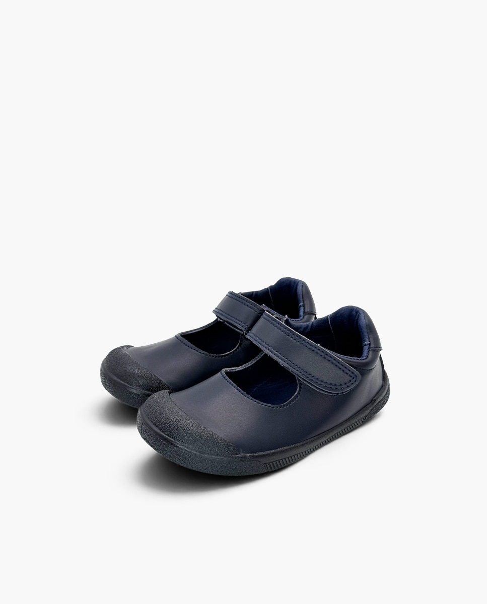 Merceditas de niña barefoot colegiales puntera goma - Pisamonas - Azul marino Azul marino-3