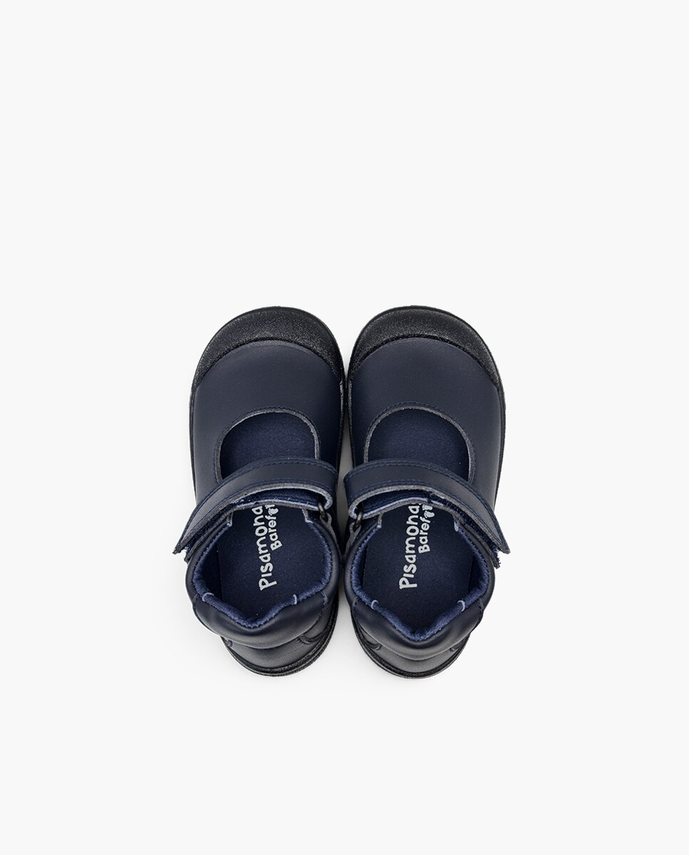 Merceditas de niña barefoot colegiales puntera goma - Pisamonas - Azul marino Azul marino-4