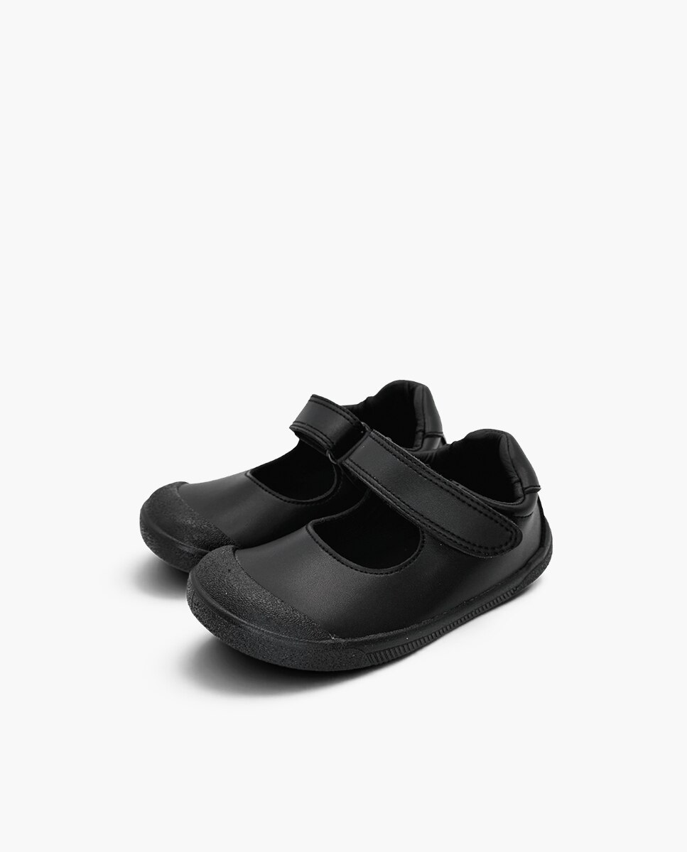 Merceditas de niña barefoot colegiales puntera goma - Pisamonas - Negro Negro-3