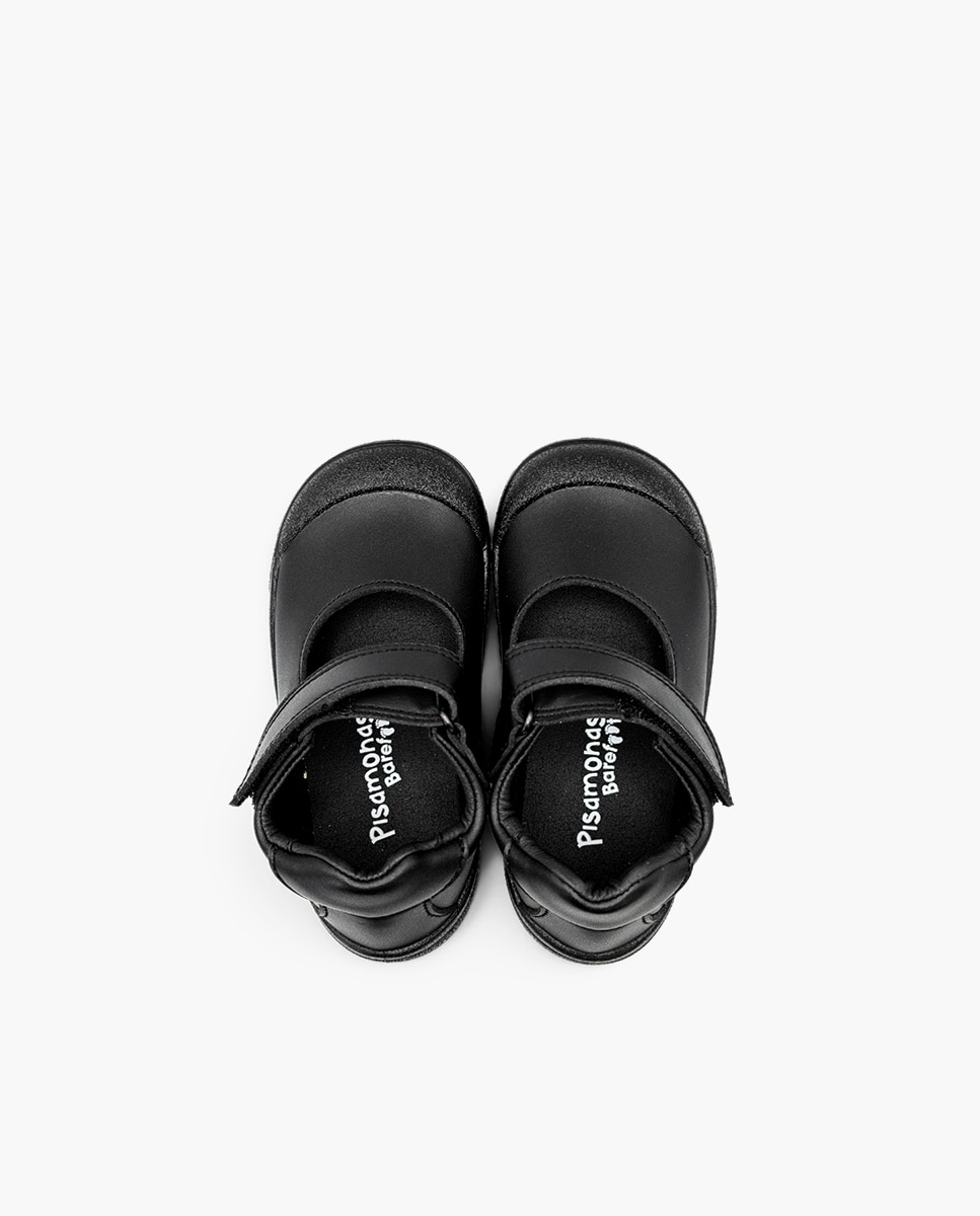 Merceditas de niña barefoot colegiales puntera goma - Pisamonas - Negro Negro-4