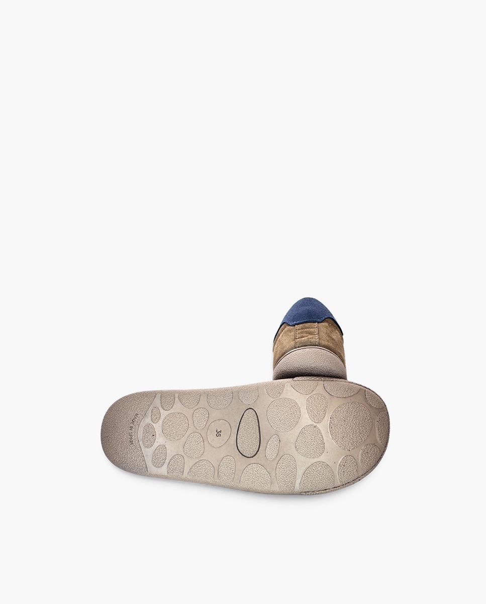 Zapatillas de lona de niña barefoot efecto serraje cordones - Pisamonas - Topo Topo-2