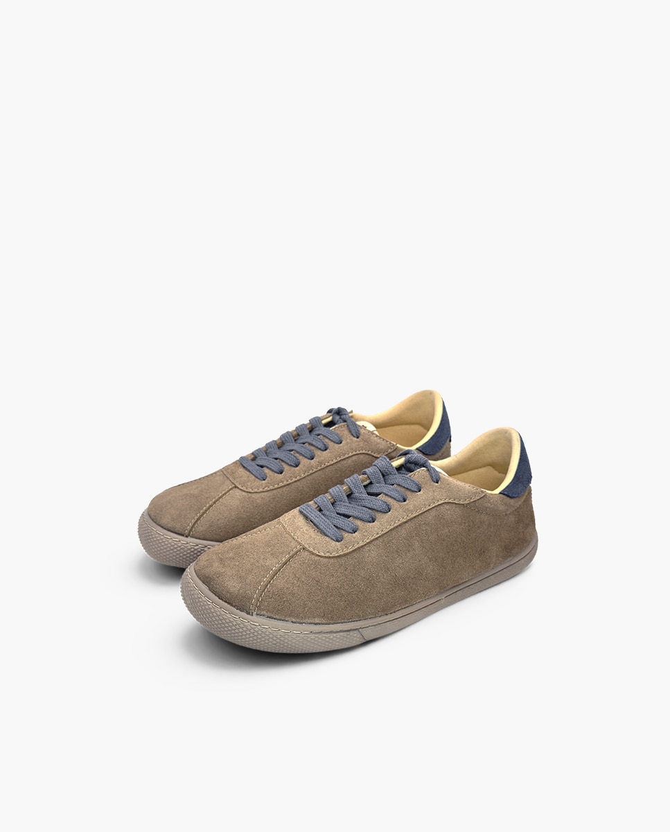 Zapatillas de lona de niña barefoot efecto serraje cordones - Pisamonas - Topo Topo-3