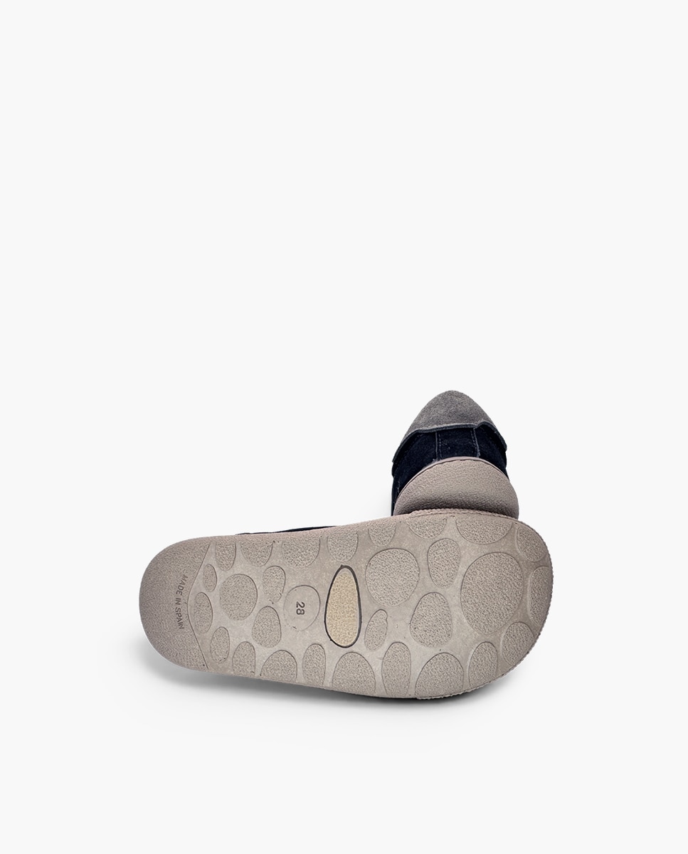 Zapatillas de lona de niña barefoot efecto serraje cierre - Pisamonas - Azul marino Azul marino-2