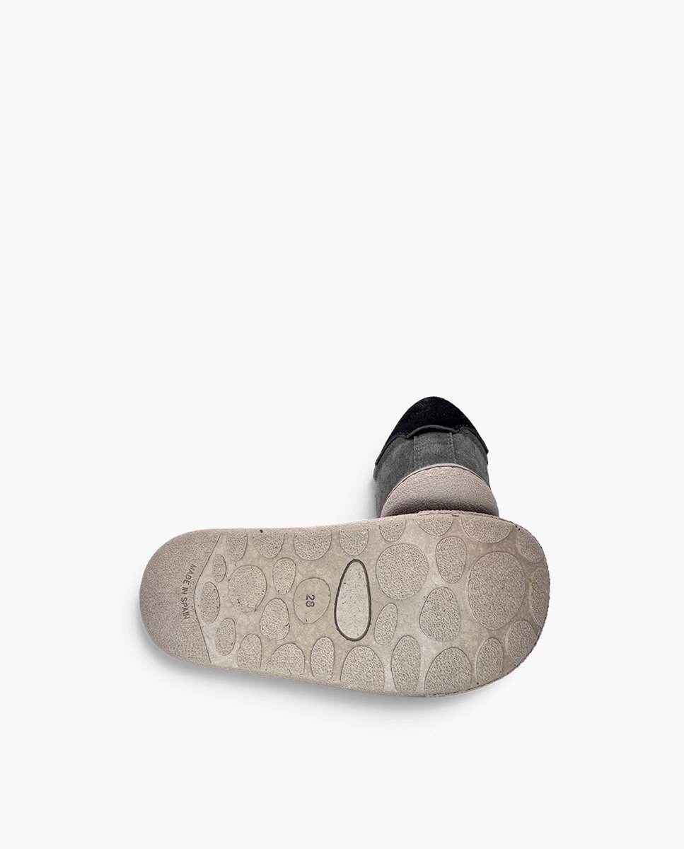 Zapatillas de lona de niña barefoot efecto serraje cierre - Pisamonas - Gris Gris-2