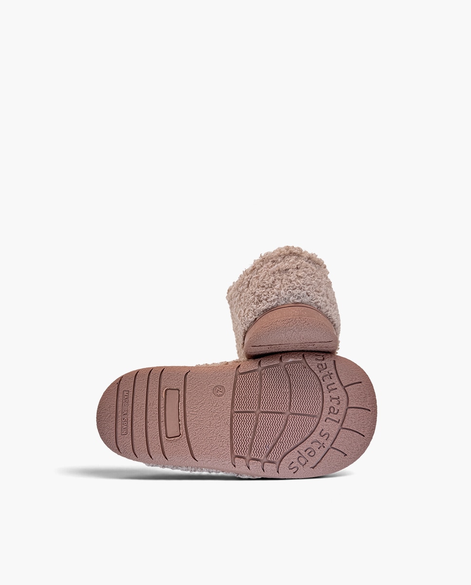 Zapatillas de casa cerradas de niña casa tira adherente borreguito - Pisamonas - Rosa Rosa-2