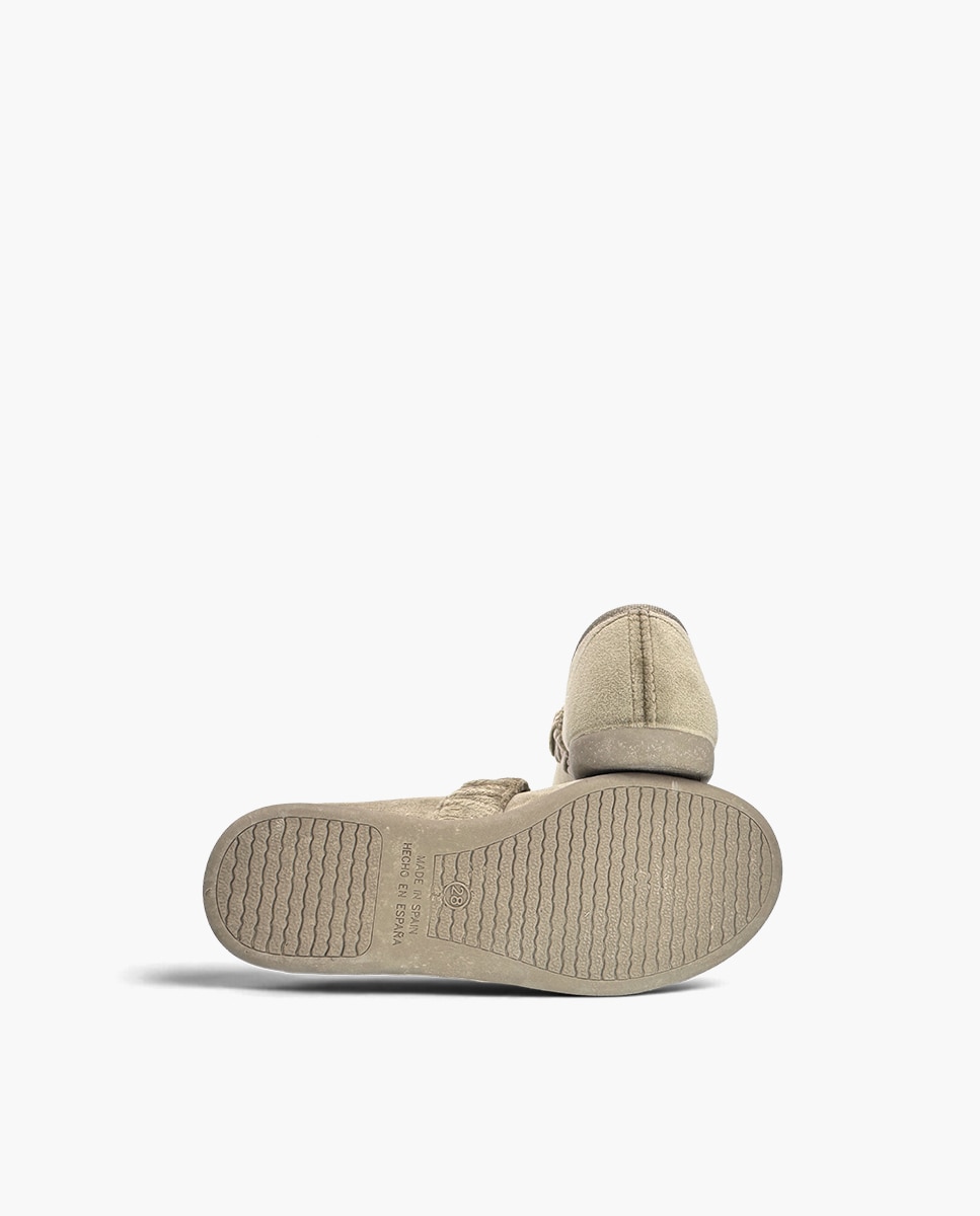 Merceditas de niña terciopelo frunce - Pisamonas - Beige Beige-2