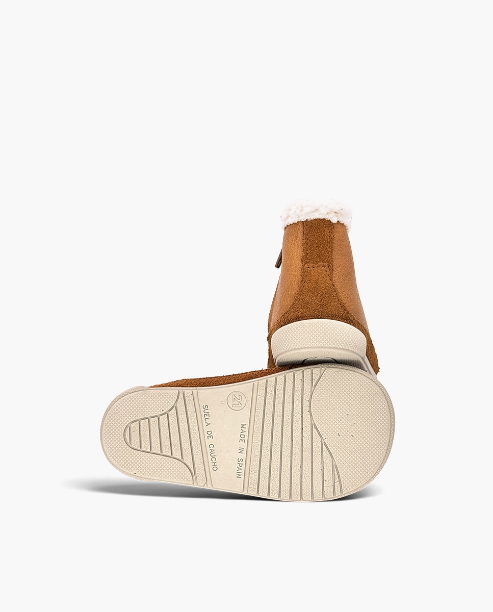 Botas de bebé niña barefoot neopiel cuello borreguito - Pisamonas - Camel Camel-2