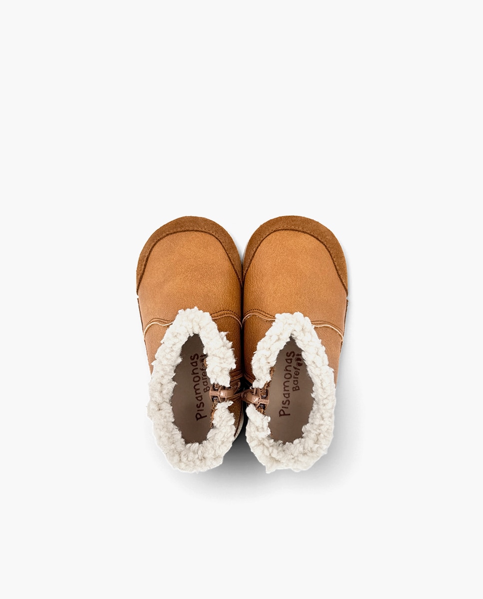 Botas de bebé niña barefoot neopiel cuello borreguito - Pisamonas - Camel Camel-4