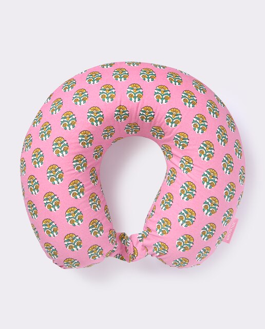 Cojín cervical estampado de algodón